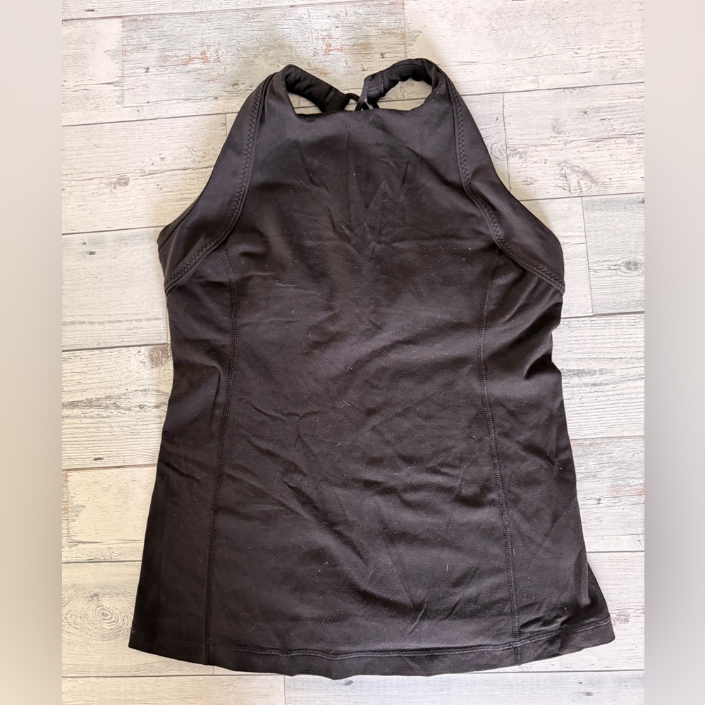 Lululemon high neck compression tank with cris cross back